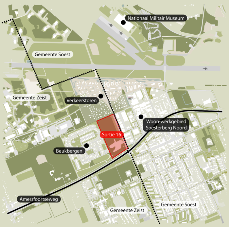 Kaart van locatie Sortie 16 in de gemeente Zeist